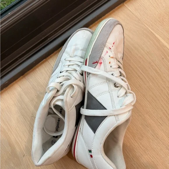 Alpine Swiss White and Gray Men’s Shoes - Picture 3 of 4